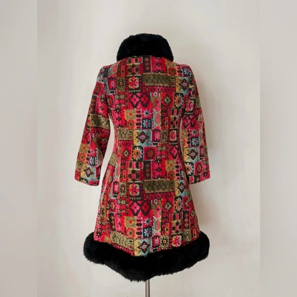Vintage 1960s/70s Tapestry Carpet Princess Coat - Picture 6 of 6
